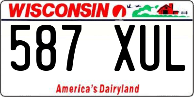 WI license plate 587XUL