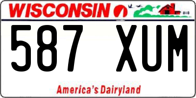 WI license plate 587XUM