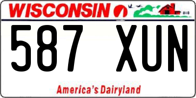 WI license plate 587XUN
