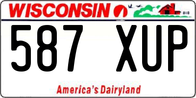 WI license plate 587XUP