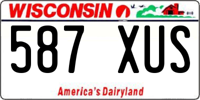 WI license plate 587XUS