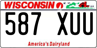WI license plate 587XUU