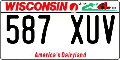 WI license plate 587XUV