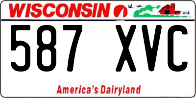 WI license plate 587XVC