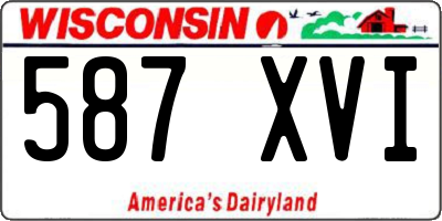 WI license plate 587XVI