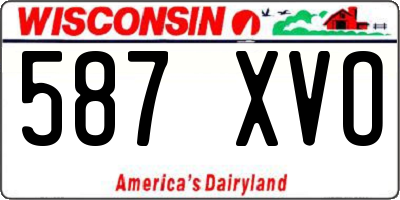 WI license plate 587XVO