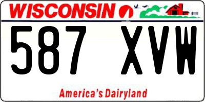 WI license plate 587XVW