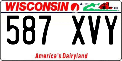WI license plate 587XVY