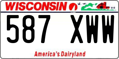 WI license plate 587XWW