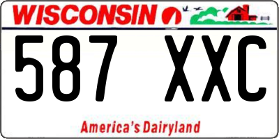 WI license plate 587XXC