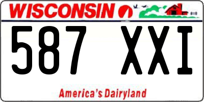 WI license plate 587XXI