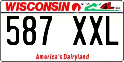 WI license plate 587XXL