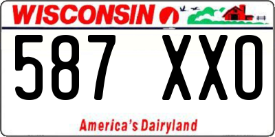 WI license plate 587XXO