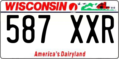 WI license plate 587XXR