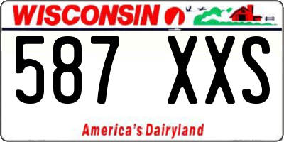 WI license plate 587XXS