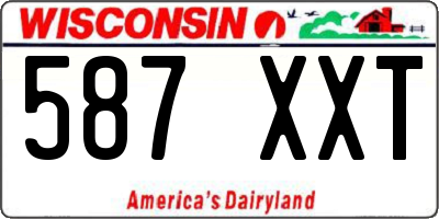 WI license plate 587XXT