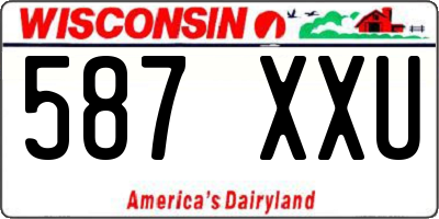 WI license plate 587XXU