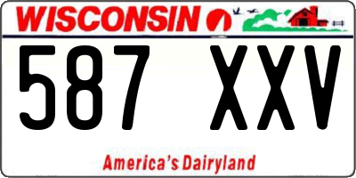 WI license plate 587XXV
