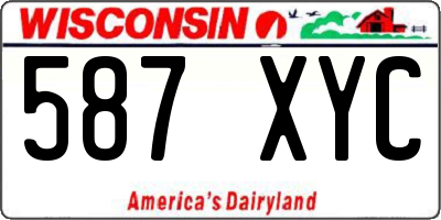 WI license plate 587XYC