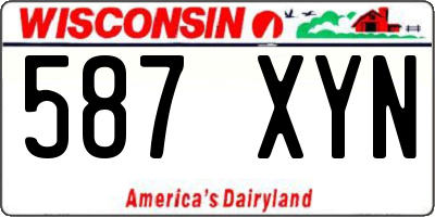 WI license plate 587XYN
