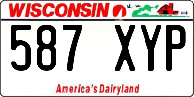 WI license plate 587XYP