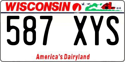 WI license plate 587XYS