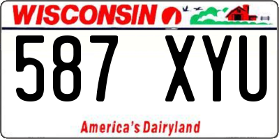 WI license plate 587XYU