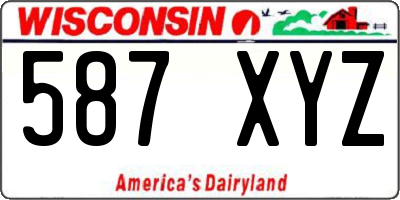 WI license plate 587XYZ