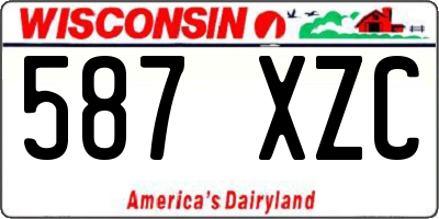 WI license plate 587XZC