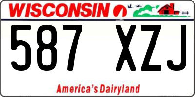 WI license plate 587XZJ