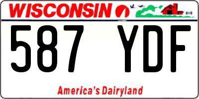 WI license plate 587YDF