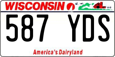WI license plate 587YDS