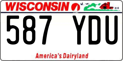 WI license plate 587YDU