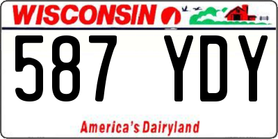 WI license plate 587YDY
