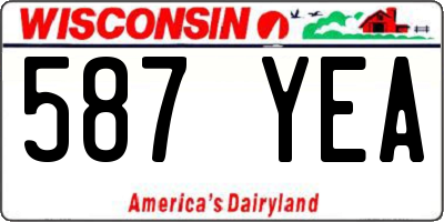 WI license plate 587YEA