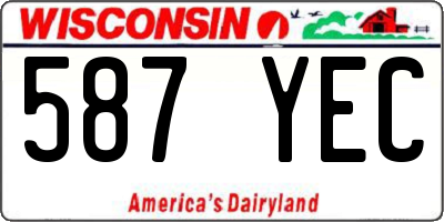 WI license plate 587YEC