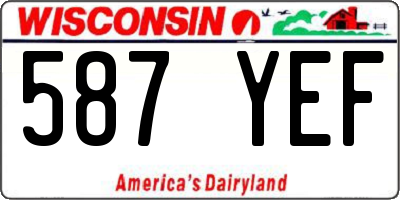 WI license plate 587YEF