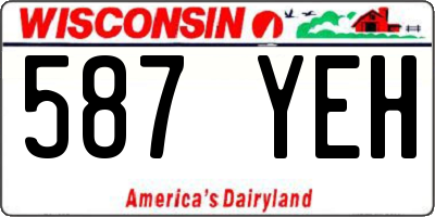 WI license plate 587YEH