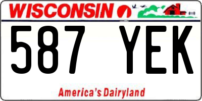 WI license plate 587YEK