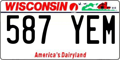 WI license plate 587YEM