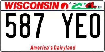 WI license plate 587YEO