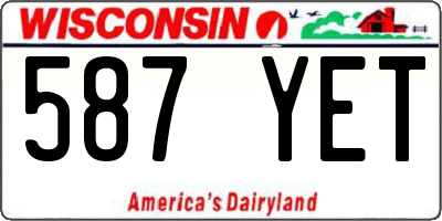 WI license plate 587YET