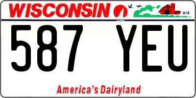 WI license plate 587YEU
