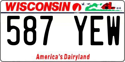 WI license plate 587YEW