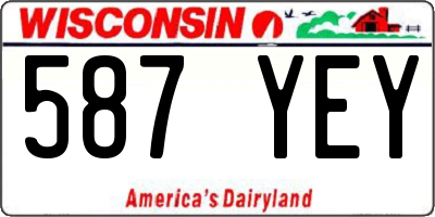 WI license plate 587YEY