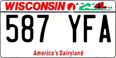 WI license plate 587YFA