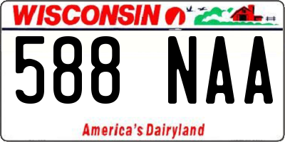 WI license plate 588NAA