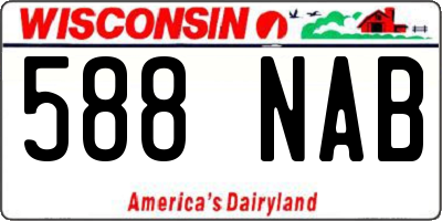 WI license plate 588NAB