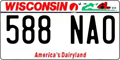 WI license plate 588NAO