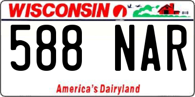 WI license plate 588NAR